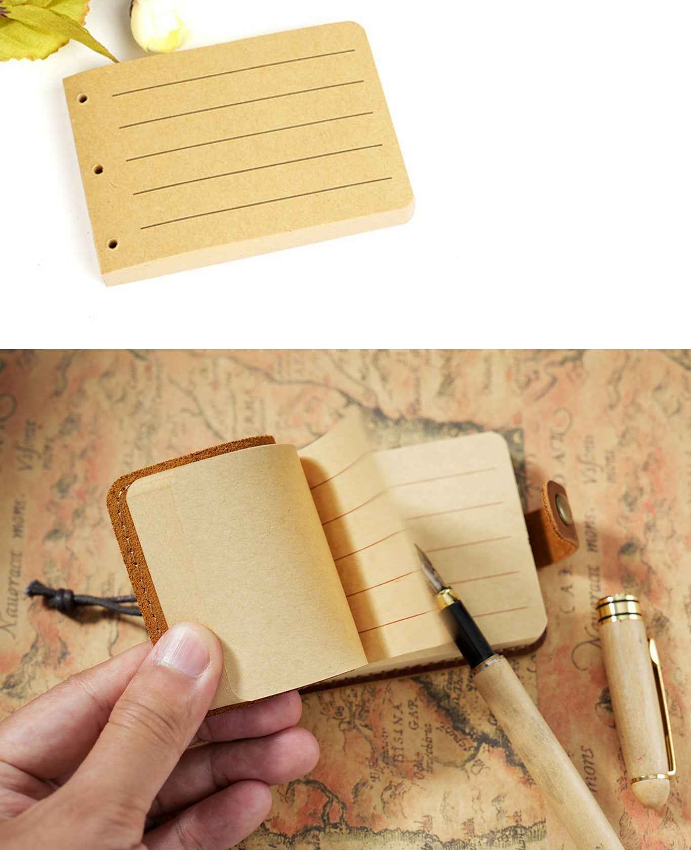 Mini Leather Pocket Notebook – 88-Sheet Memo Pad for Notes,Lists