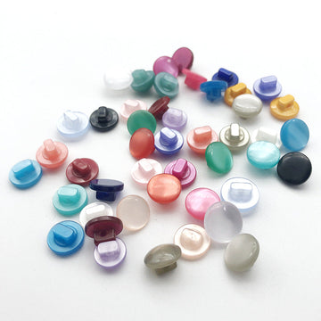 10mm pearlescent resin shank buttons, assorted pastel colors, 120-pack