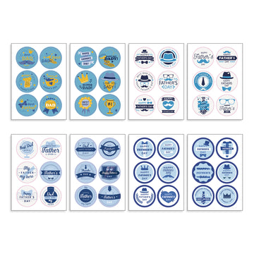 96pcs Happy Father‘s Day Stickers 2 inch Large Round Labels - TTpen
