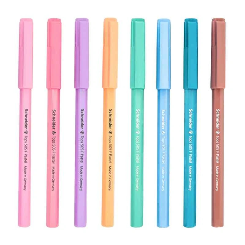 Schneider Tops 505 F Pastel Ballpoint Pen,8 Pack