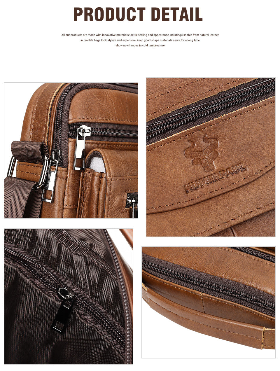 Genuine Leather Men's Crossbody Shoulder Bag