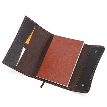 A5 Leather Journal Cover Notebook Protector with Pocket