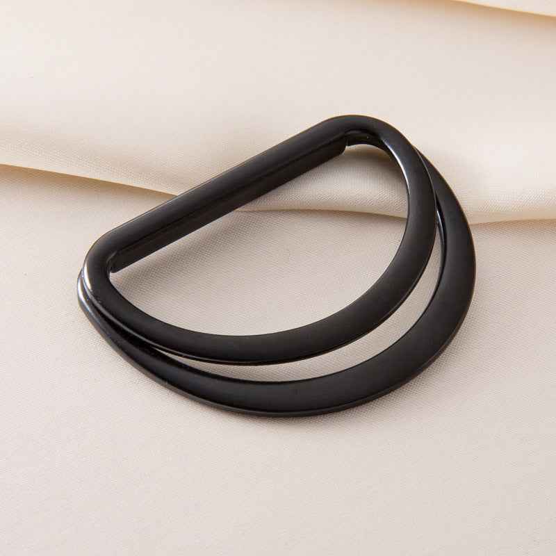 Verstellbare Metall-Gürtelschnalle mit Doppel-D-Ring, schwarz