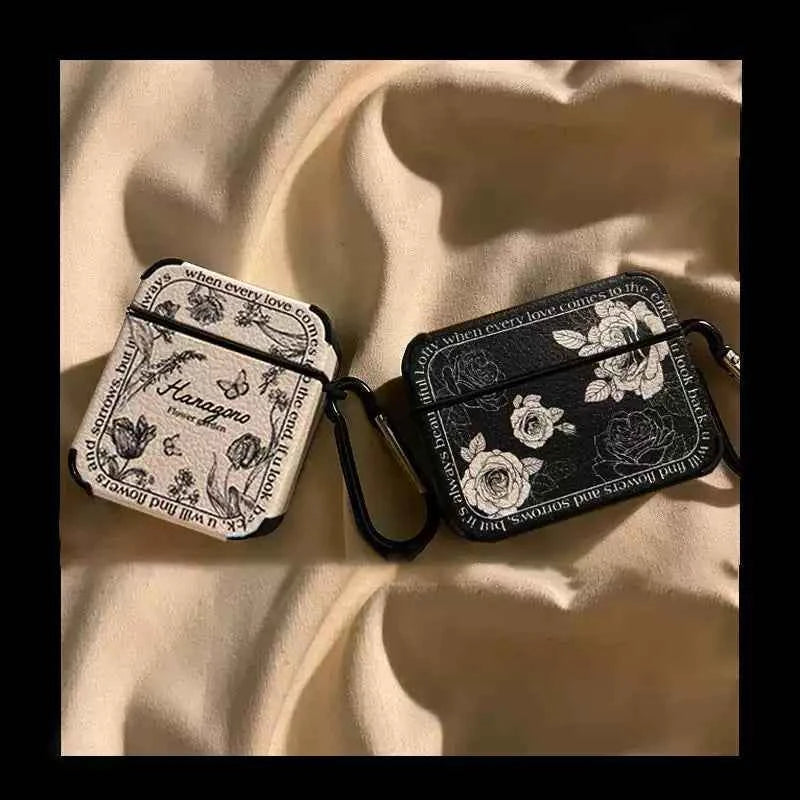 Vintage Black & White Floral AirPods Case