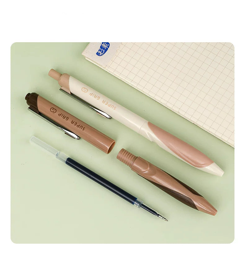 Penac Super Grip Retro Retractable Gel Pens, 0.5mm Black Ink, 4-Pack