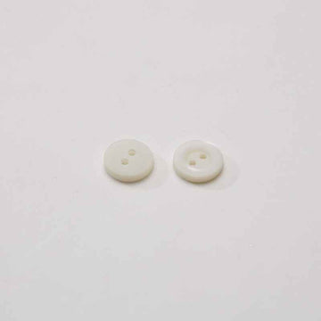 Polished taro shell buttons, 2-hole, ivory—2 button pair
