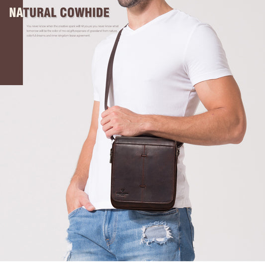 Brown Genuine Leather Men's Shoulder Bag