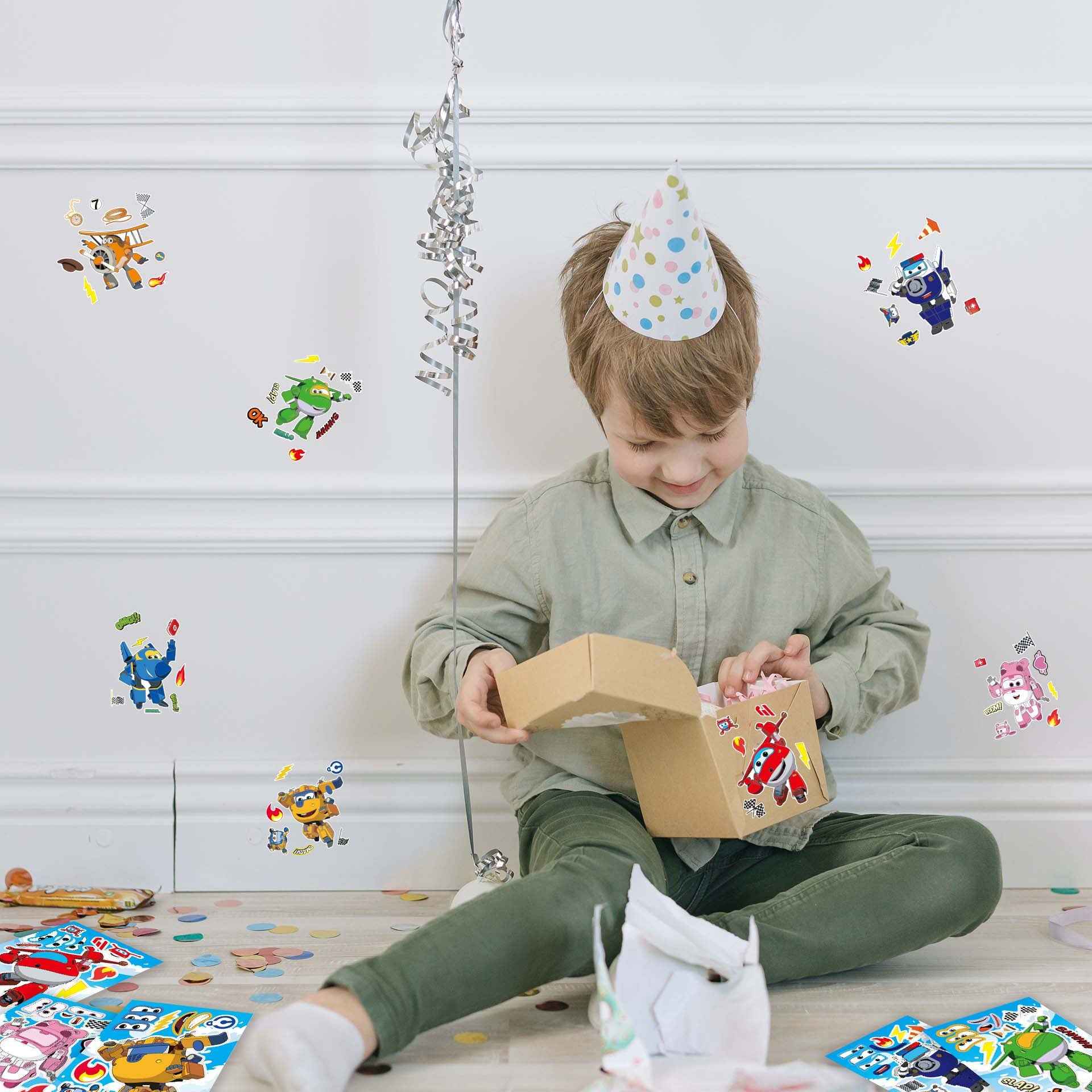 Make a Face Anime Super Wings Stickers for Kids 24 Sheets