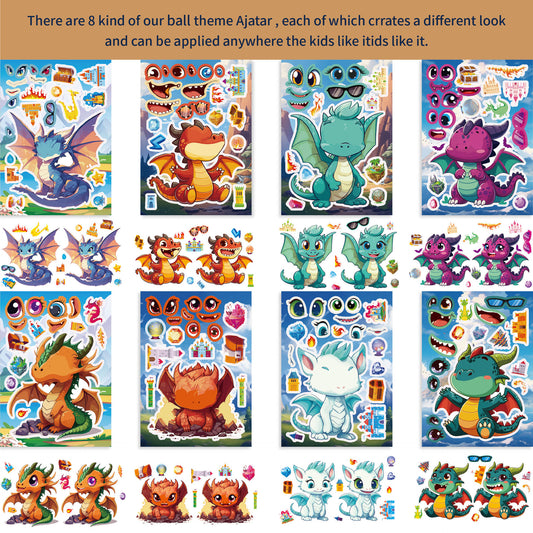 Tee kasvokarikatyyri Charizard DIY-tarrat lapsille 24 arkkia