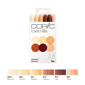 Copic Ciao,Alcohol-based Brush Markers,6 Color Portrait