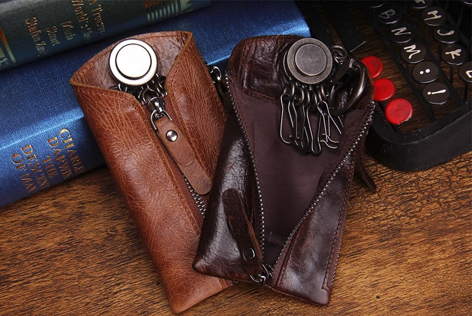Genuine Leather Car Key Case for Men