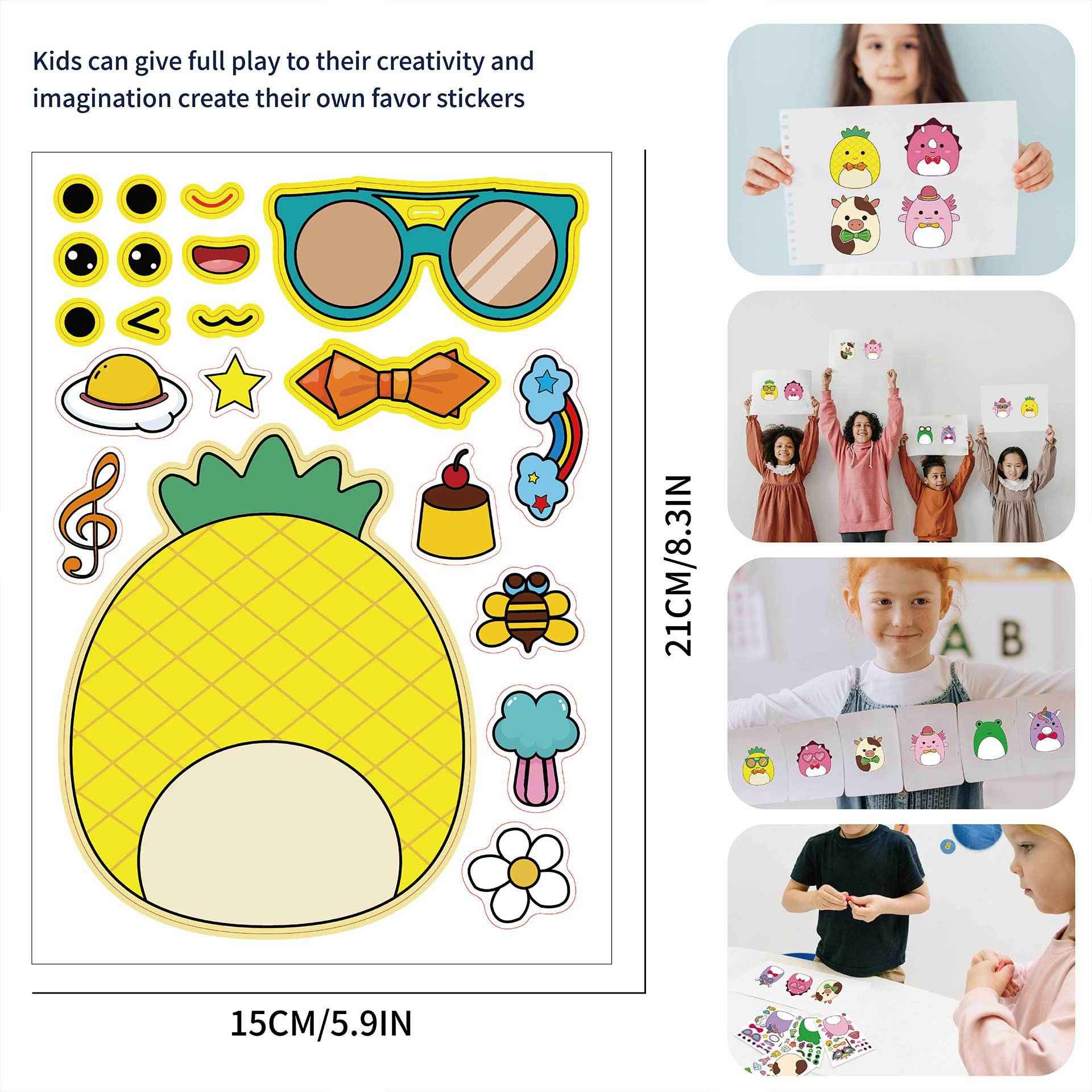 Make a Face Squishmallow Stickers for Kids 24 Sheets