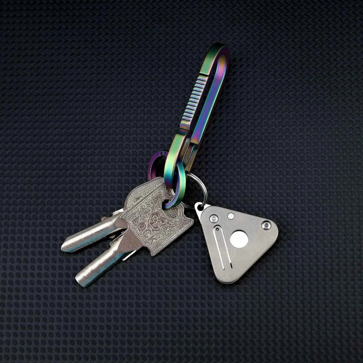 Mini Titanium Handle Triangle Folding Knife Box Cutter