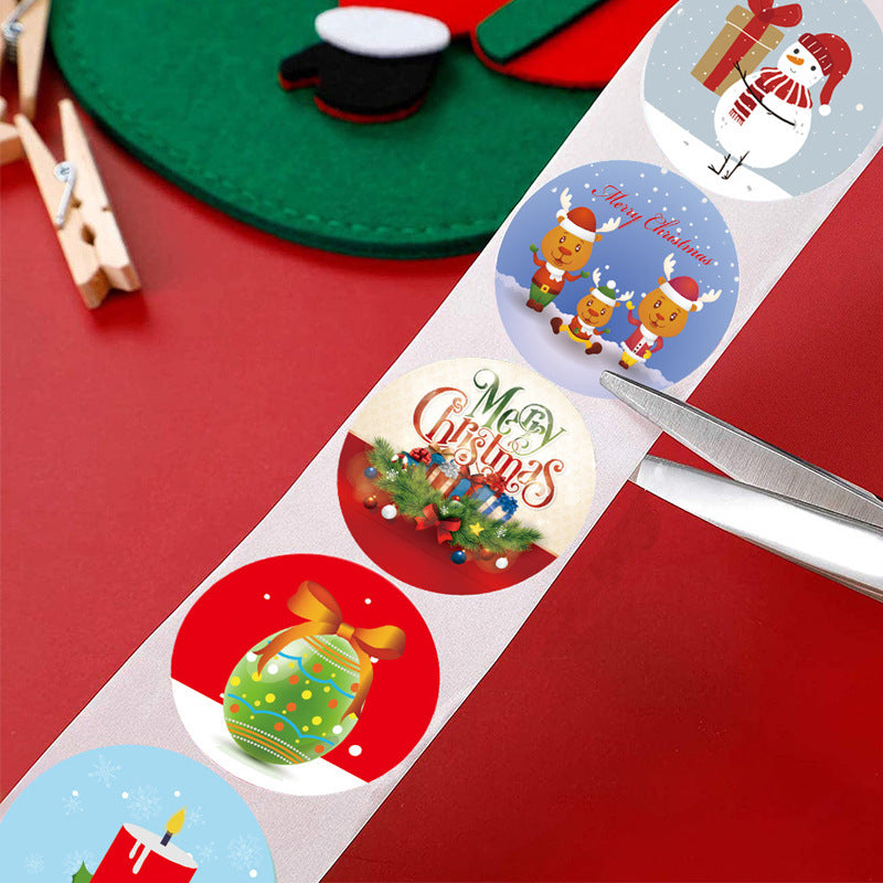 500Pcs 1.5 Inch Merry Christmas Stickers Adhesive Labels