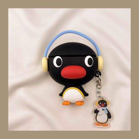 Pingu Penguin Wearing Headphones AirPods Case
