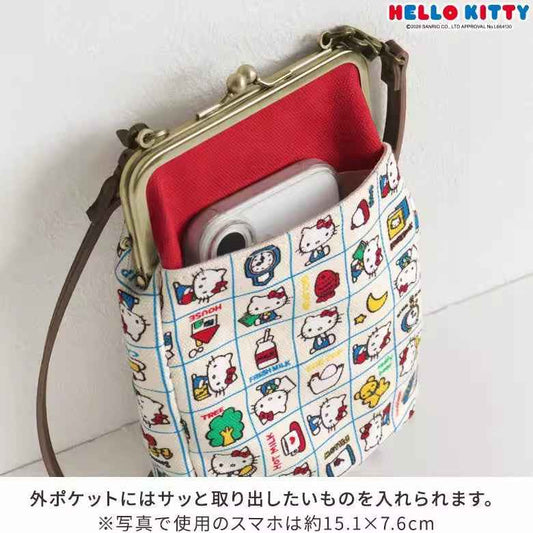 Hello Kitty All-Over Print Cute Cartoon Clasp Phone Bag