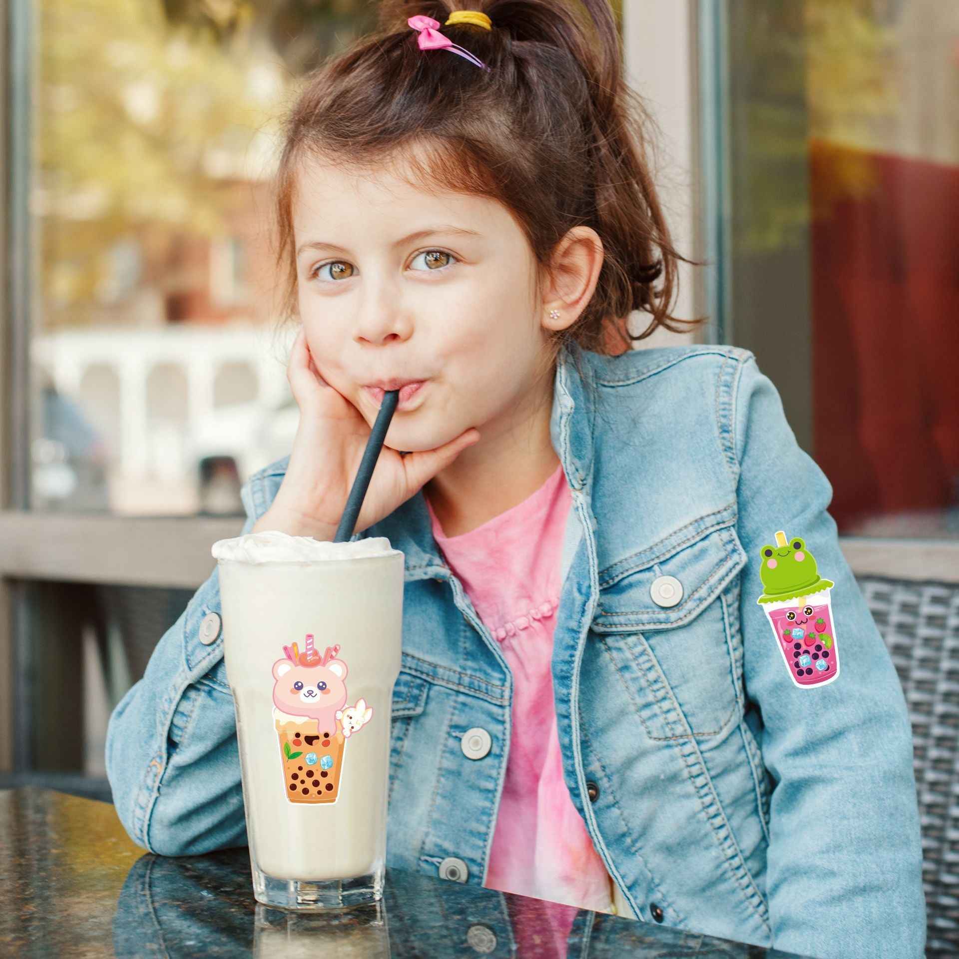 Make a Face Bubble Tea Stickers for Kids 24 Sheets