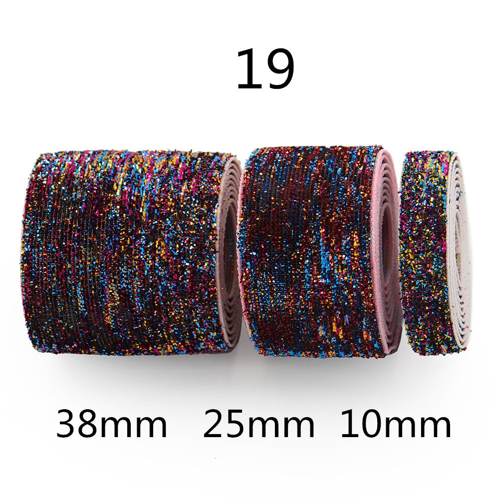 Gradient chenille sparkle ribbon, Style 19 multicolor: 38mm, 25mm, 10mm