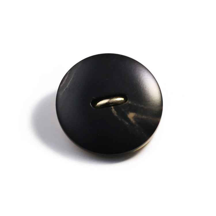 Schwarzer runder Harzknopf mit goldfarbener Öse und Stiel, 18/23/25 mm