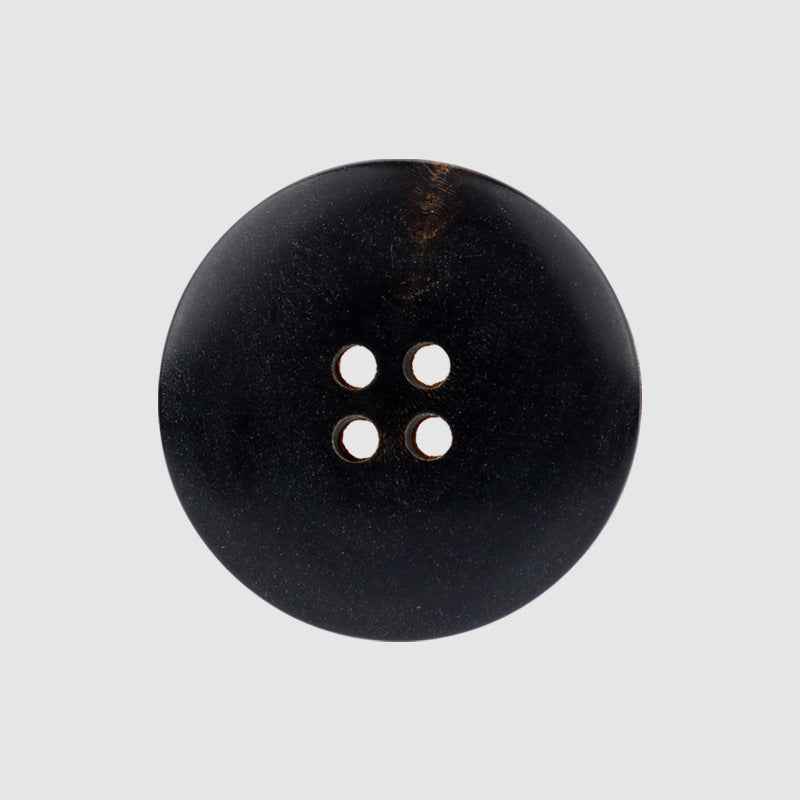 Schwarze 25mm runde 4-Loch Büffelhornknöpfe, mattschimmernde Oberfläche