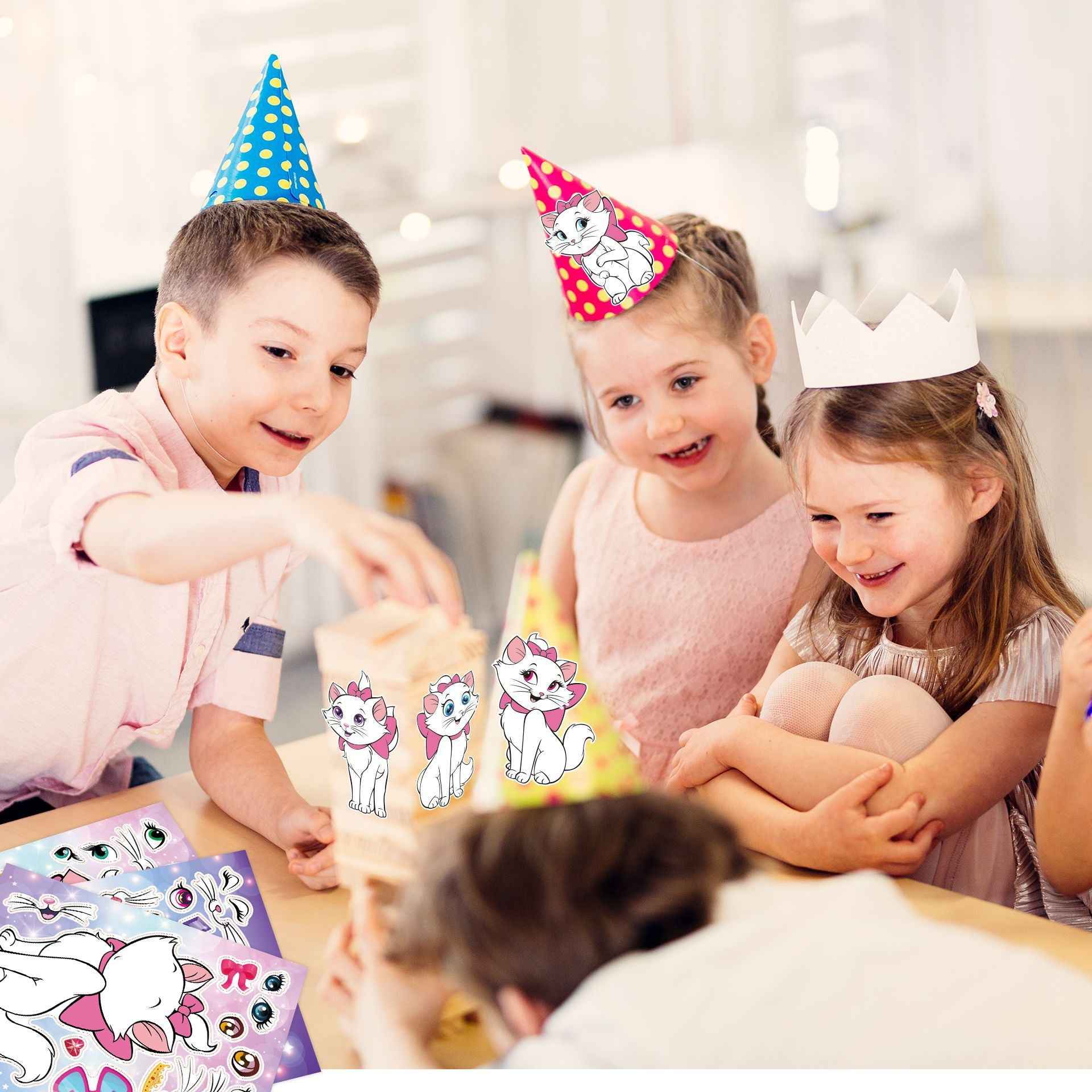 Make a Face Cartoon White Fox DIY Stickers for Kids 24 Sheets