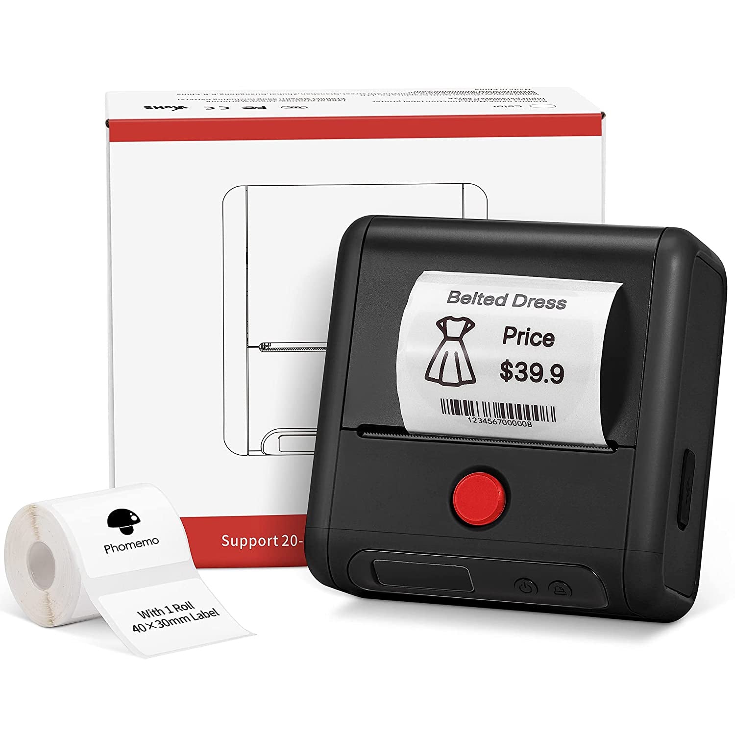 Phomemo M200 Label Maker,Bluetooth Thermal Label Printer (Type-C Charger)