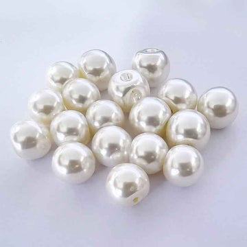 Weiße Kunststoff-Perlenknöpfe mit verdeckter Öse, 8–18 mm, 40er Set