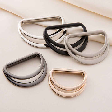 Doppel-D-Ring Metall-Gürtelschnallen, verstellbar, 5 Farben im Set (20 Stück)