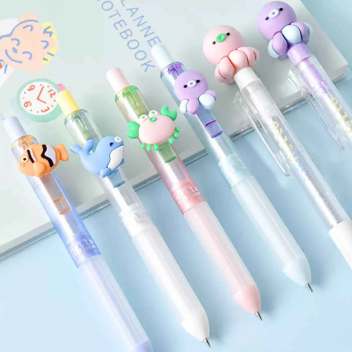 M&G Ocean Animals Click Gel Pens – 0.5mm Black Ink, 4-Piece