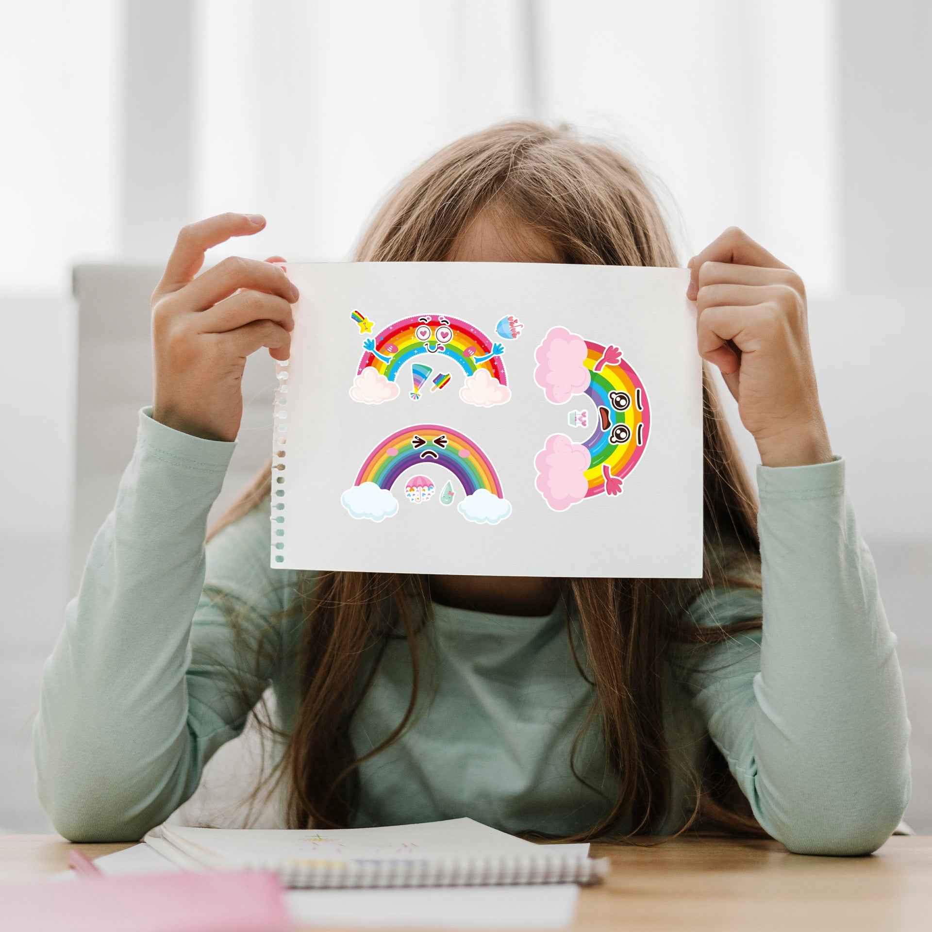 Make a Face Rainbow Stickers for Kids 24 Sheets