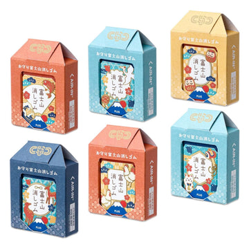 PLUS Mt. Fuji Lucky Charm Eraser Set | Japan Limited Edition | 6-Pack