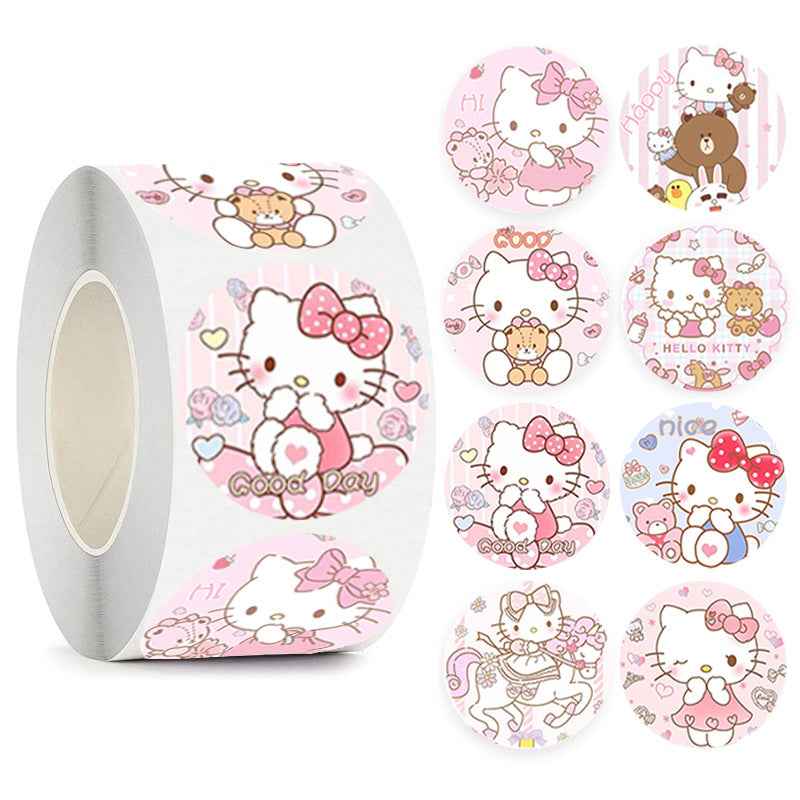 1000pcs Cute Hello Kitty Stickers 1 Inch Pink