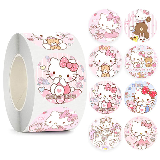 1000pcs Cute Hello Kitty Stickers,1 Inch Pink
