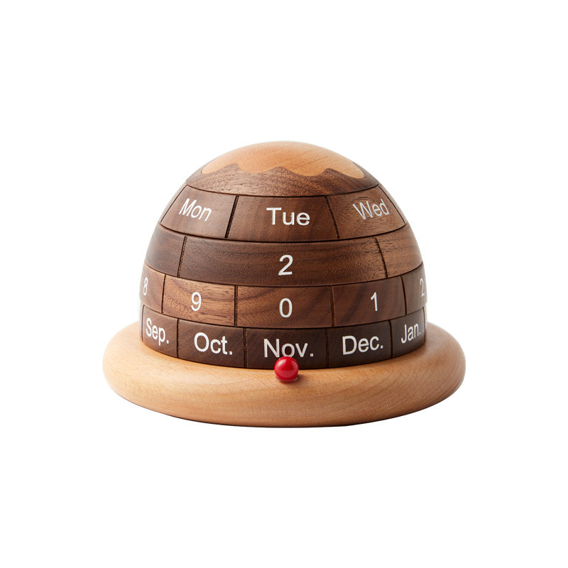 Ewiger Kalender aus Massivholz Planet
