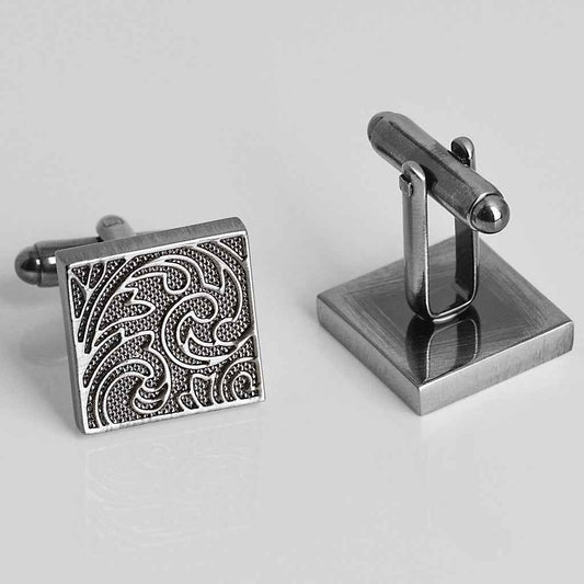 16mm Square Vintage Pattern Cufflinks – Antique Silver