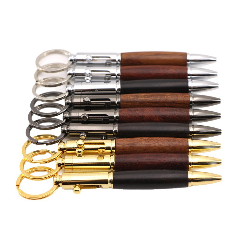 Bolt Action Keychain Wood & Metal Ballpoint Pen