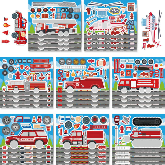 32 Sheets Fire Engine Make Your Own Stickers for Kids