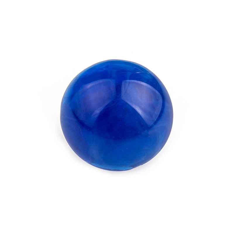 Royal blue acrylic mushroom button with shank, glossy round translucent cap