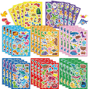 Adesivi Facciali Cartoon Dinosauri Selvaggi per Bambini 32 Fogli