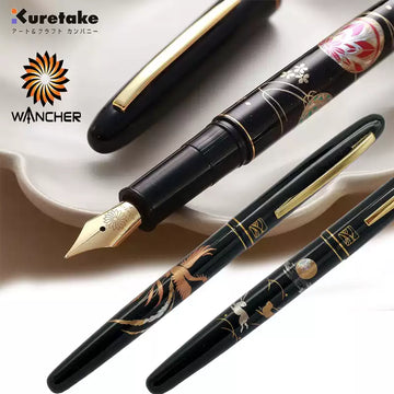 Kuretake x Wancher Maki-e Student Fountain Pen with Ink Converter