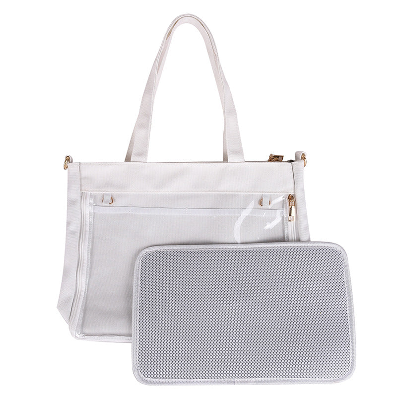Borsa Ita in tela con finestra in PVC Tote
