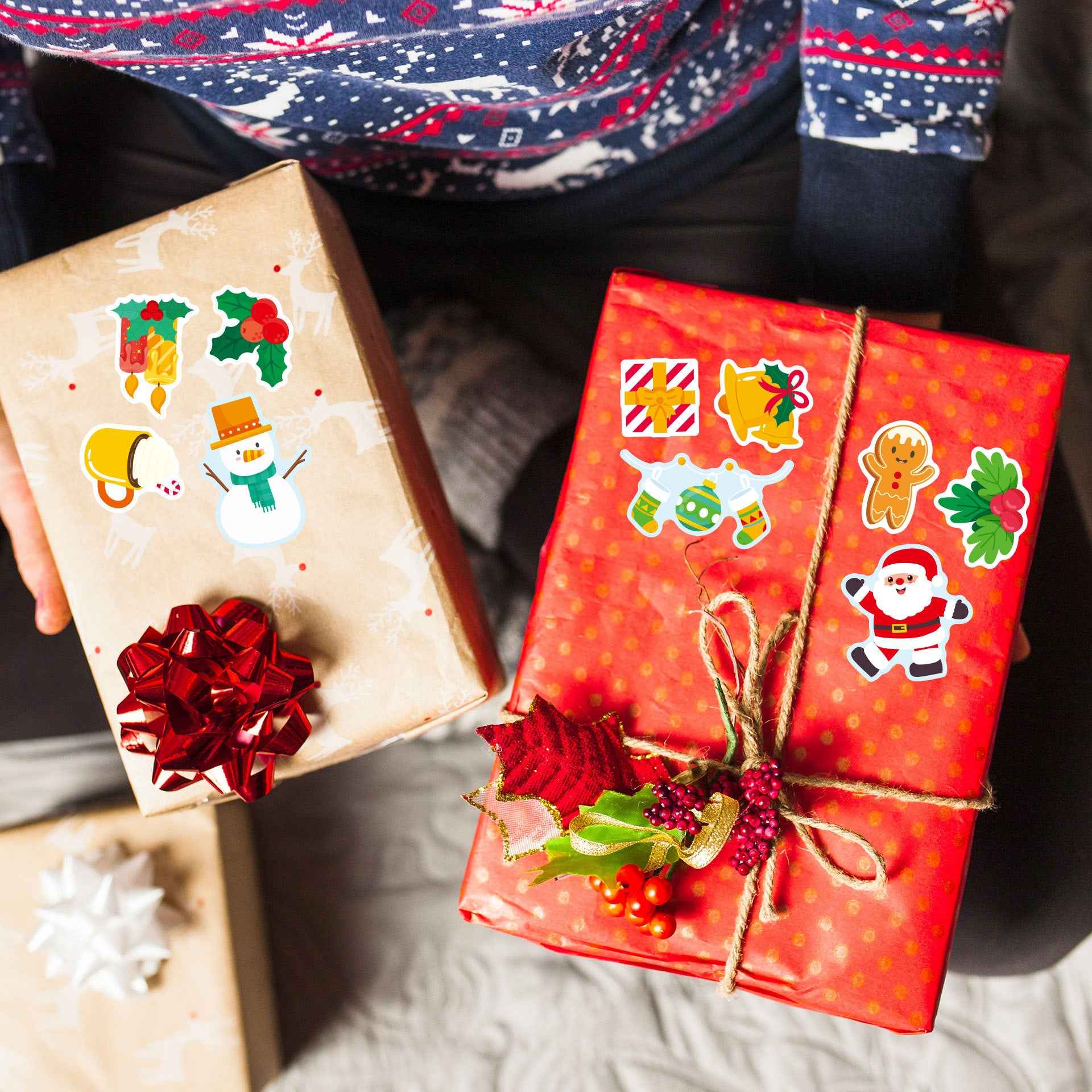 Make a Face Christmas Snowman Reindeer Stickers for Kids 24 Sheets