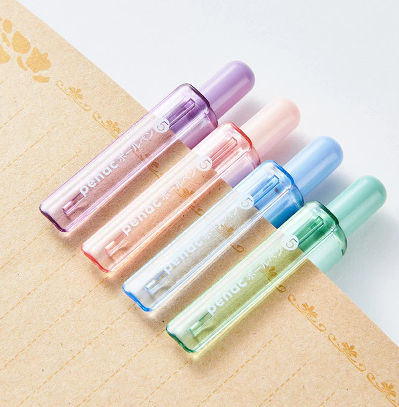 Penac Mini Pocket Gel Pens, 0.5mm Quick-Drying Waterproof Black Ink, 4-Pack