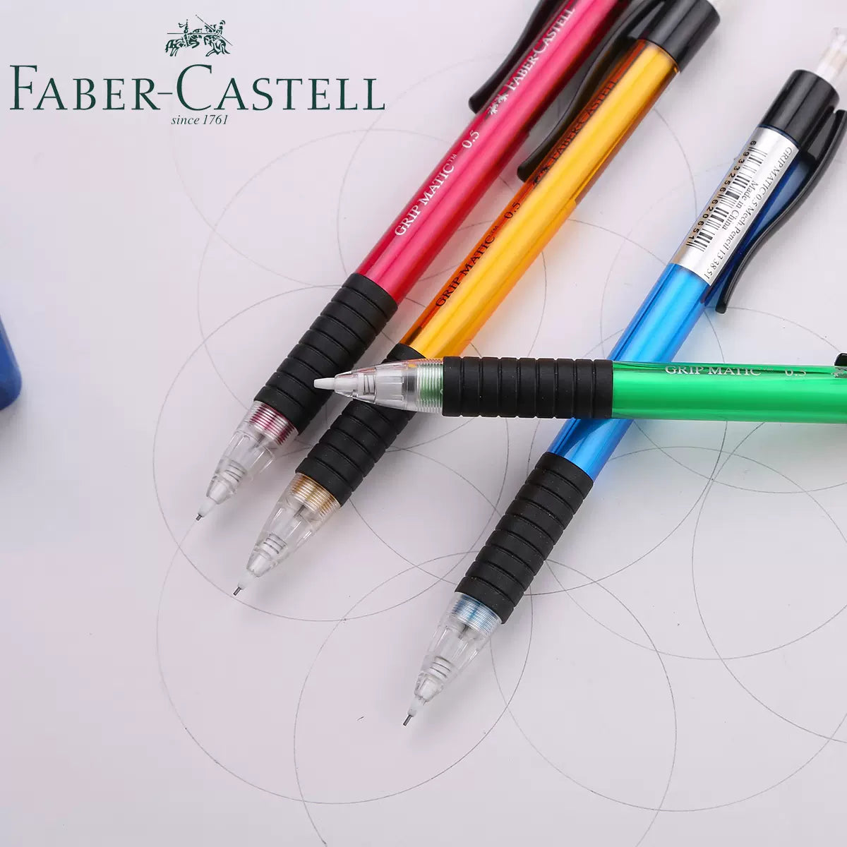 Faber Castell 0.5mm Grip Matic Mechanical Pencil 4 Pack