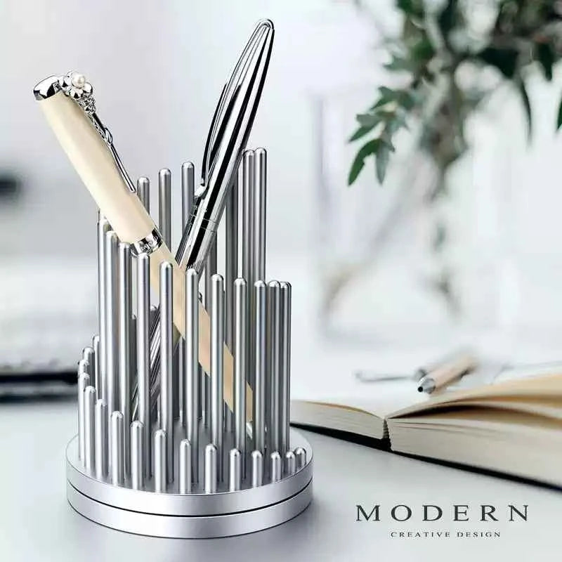 Modern Aluminum Rotating Stress‑Relief Pen Holder