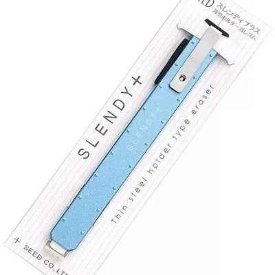 SEED Slendy+ Retractable Eraser with Thin Steel Holder Blue