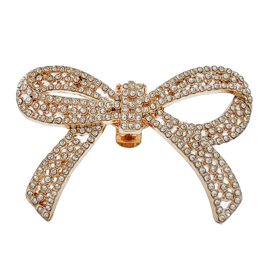 Rhinestone Bow Detachable Shoe Buckles Clips 4 Pack