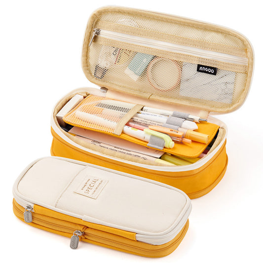 ANGOO Pencil Case Large Capacity Portable Multifunction Pen Bag