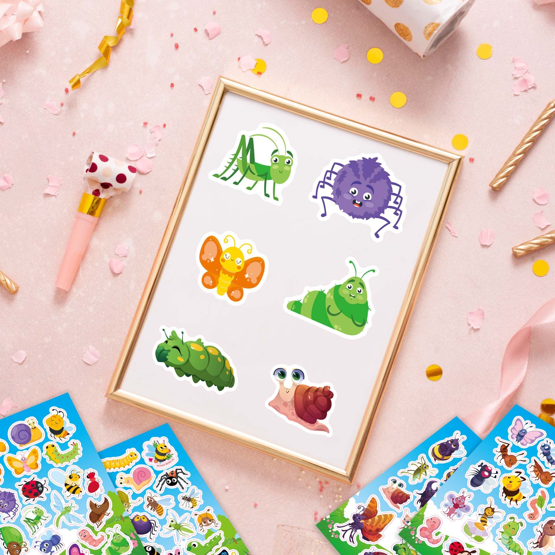Make a Face Insect Bee Beetle DIY Stickers for Kids 24 Sheets