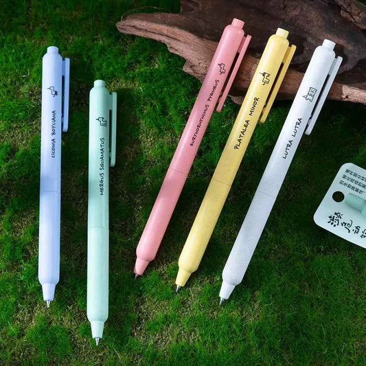 M&G Endangered Animals Click Neutral Gel Pens 0.5mm 5 Pack